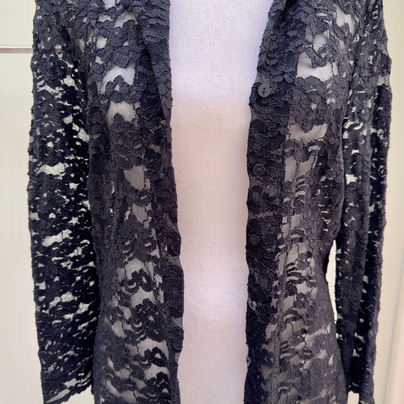 Vintage lace sweater/jacket/button down blouse, size S-M - Picture 5 of 7
